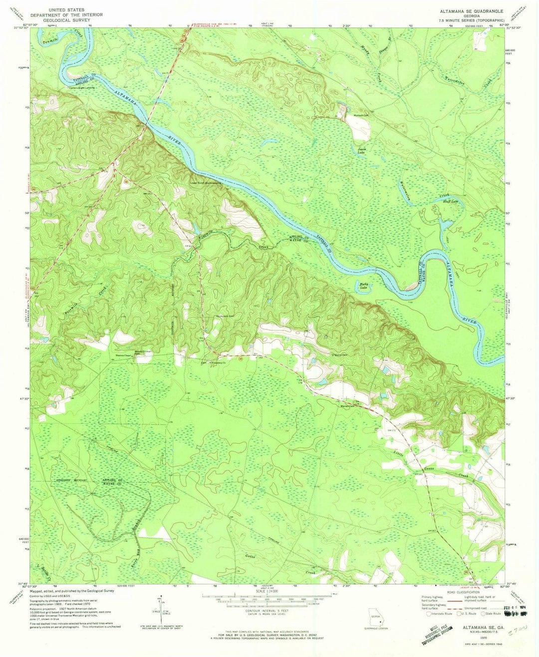 1970 Altamaha, GA - Georgia - USGS Topographic Map