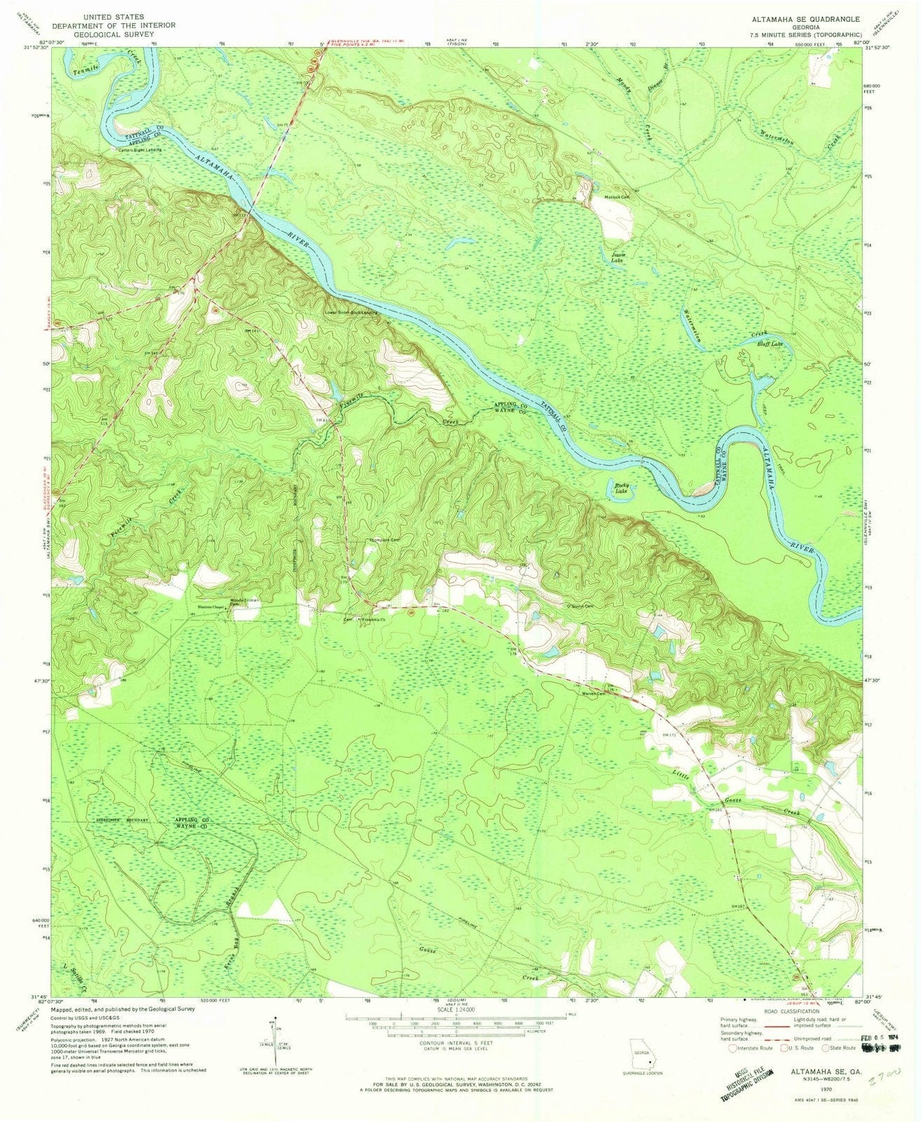 1970 Altamaha, GA - Georgia - USGS Topographic Map