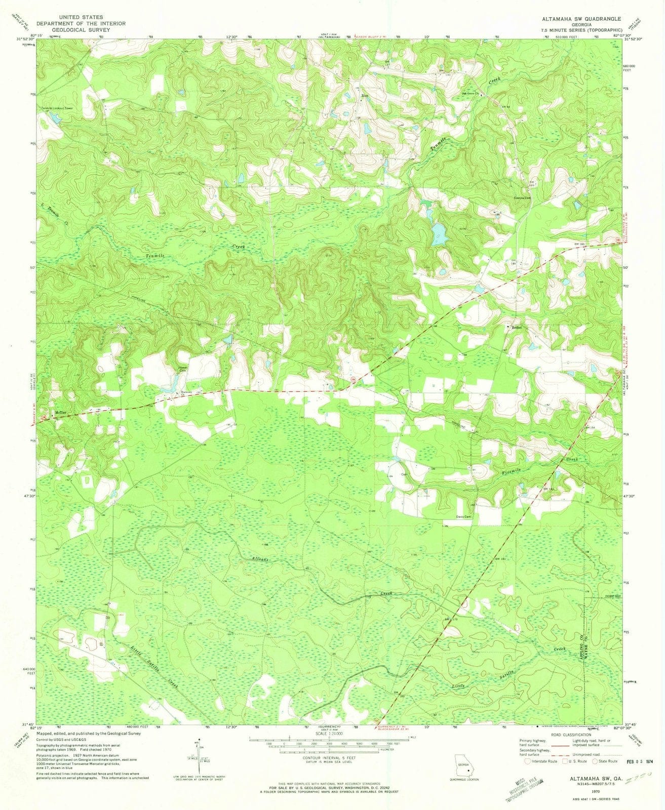 1970 Altamaha, GA - Georgia - USGS Topographic Map v2