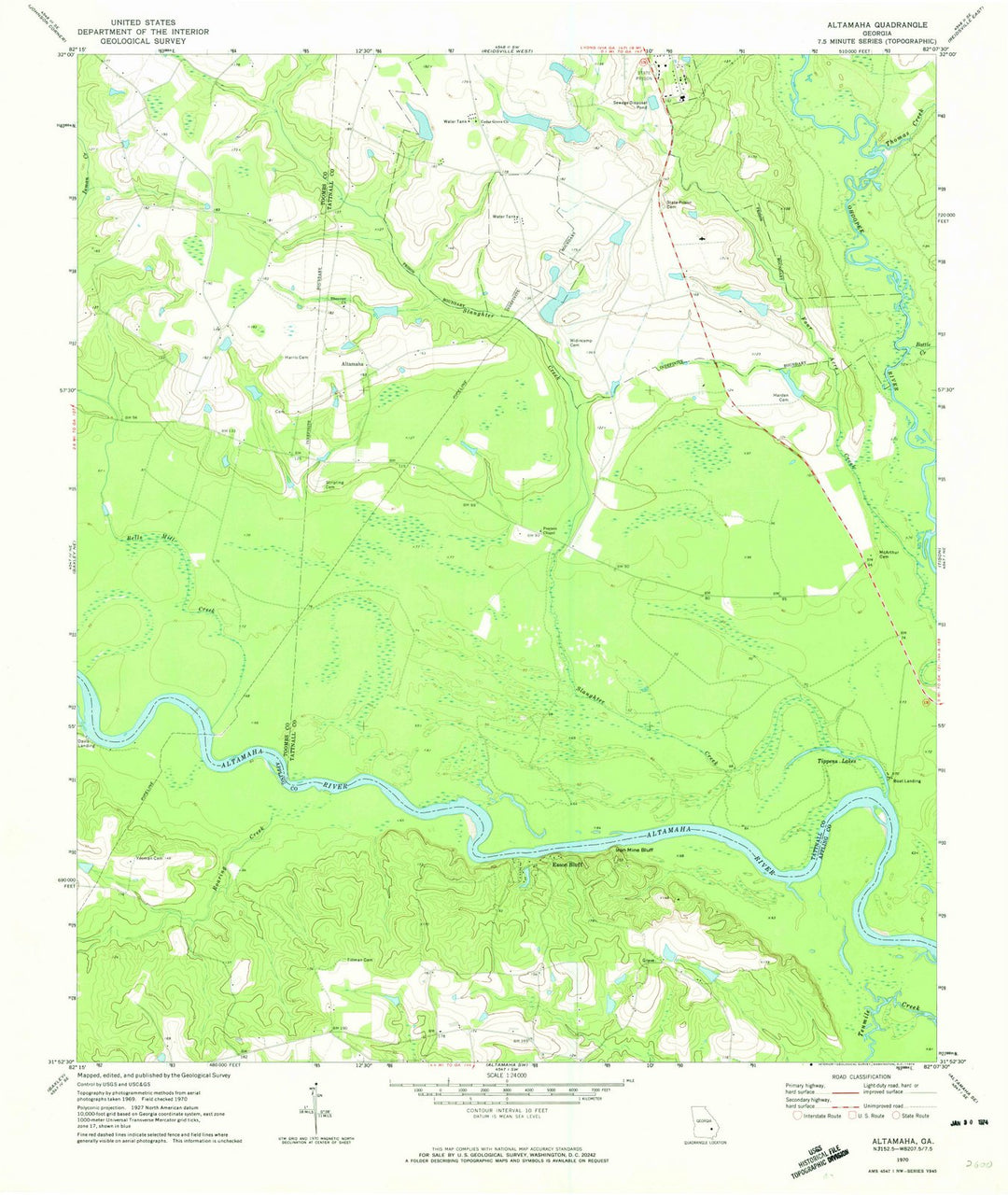 1970 Altamaha, GA - Georgia - USGS Topographic Map v3