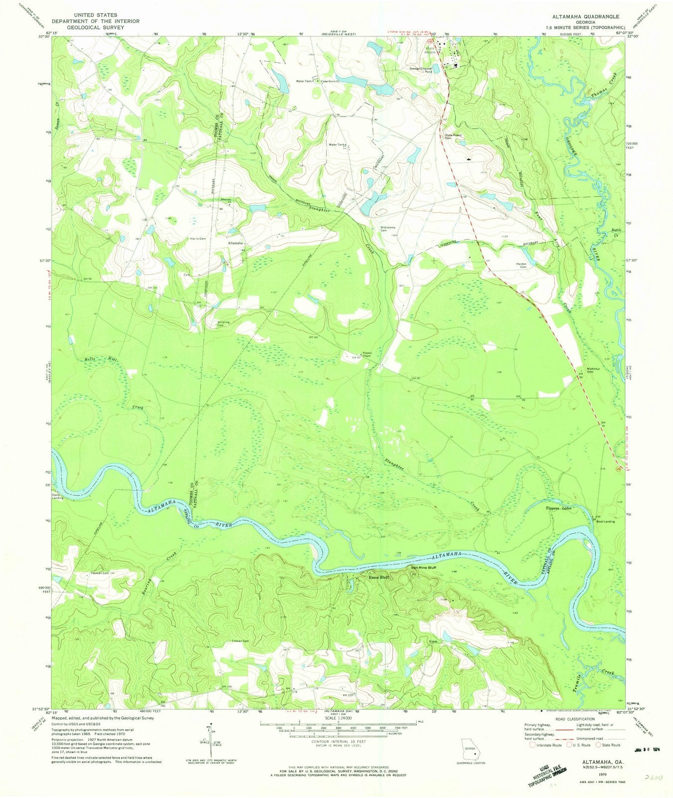 1970 Altamaha, GA - Georgia - USGS Topographic Map v3