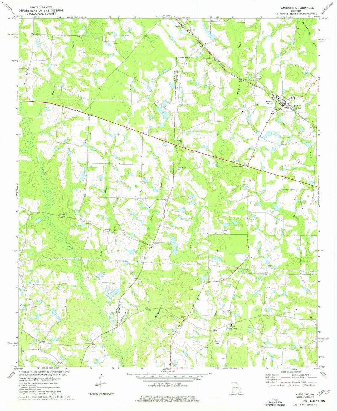 1972 Ambrose, GA - Georgia - USGS Topographic Map