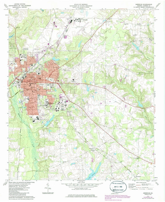 1973 Americus, GA - Georgia - USGS Topographic Map
