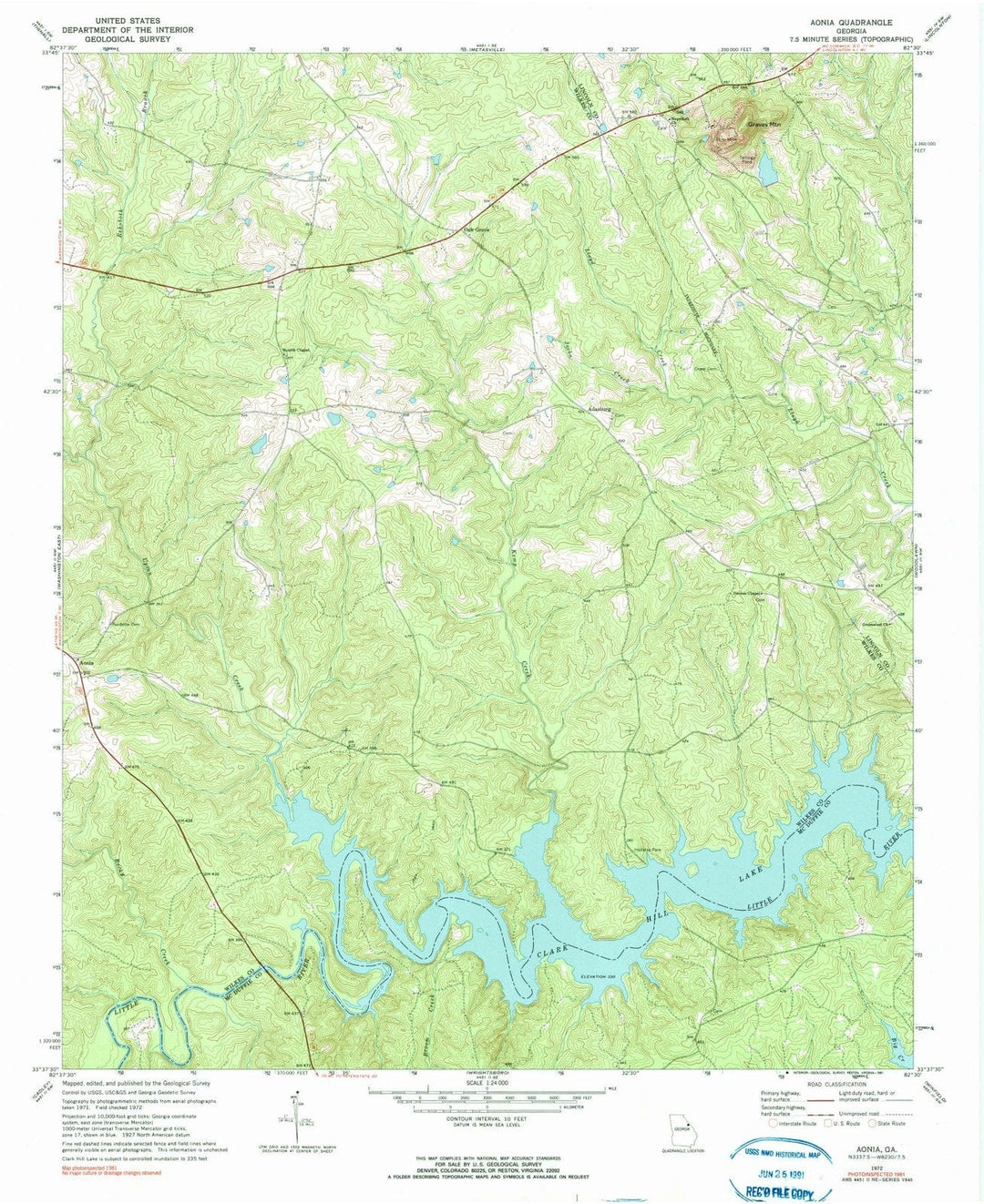 1972 Aonia, GA - Georgia - USGS Topographic Map