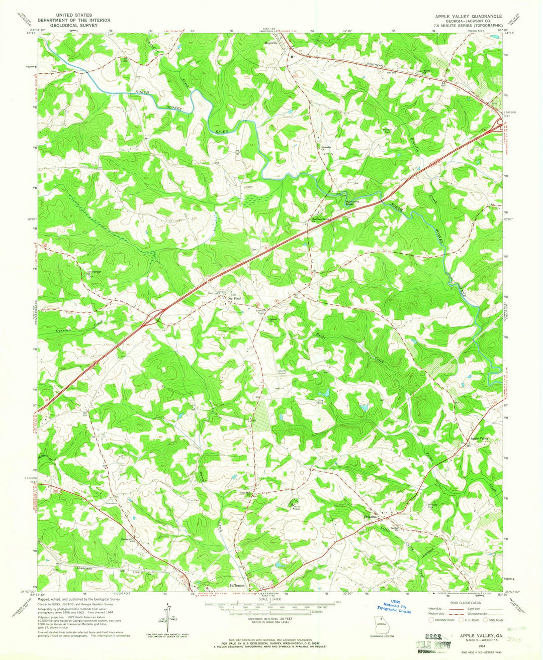 1964 Apple Valley, GA - Georgia - USGS Topographic Map