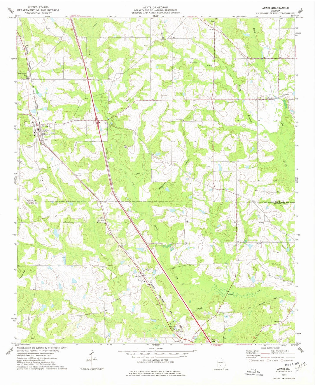 1977 Arabi, GA - Georgia - USGS Topographic Map