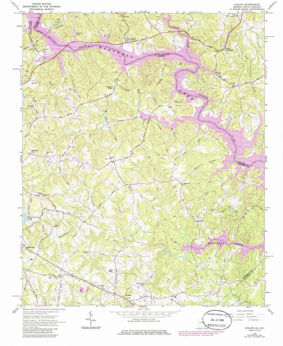 1963 Avalon, GA - Georgia - USGS Topographic Map