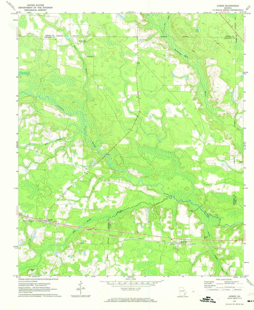1971 Axson, GA - Georgia - USGS Topographic Map