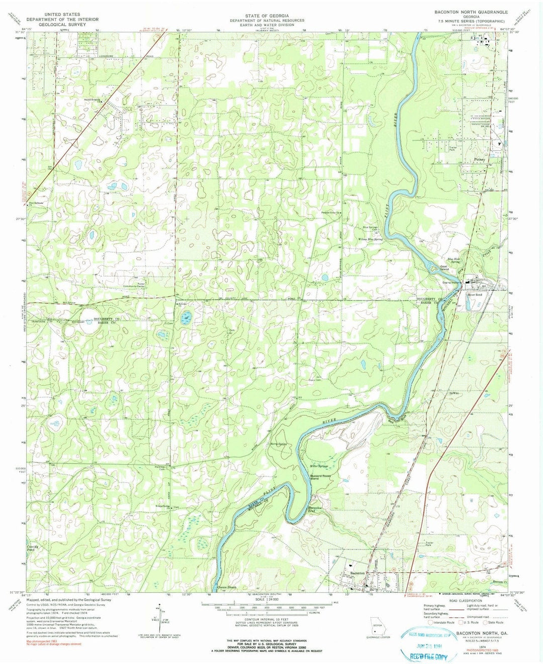 1974 Baconton North, GA - Georgia - USGS Topographic Map