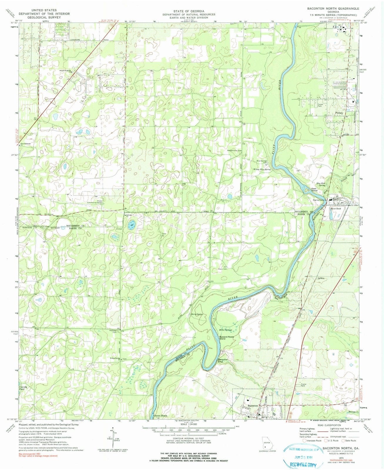 1974 Baconton North, GA - Georgia - USGS Topographic Map
