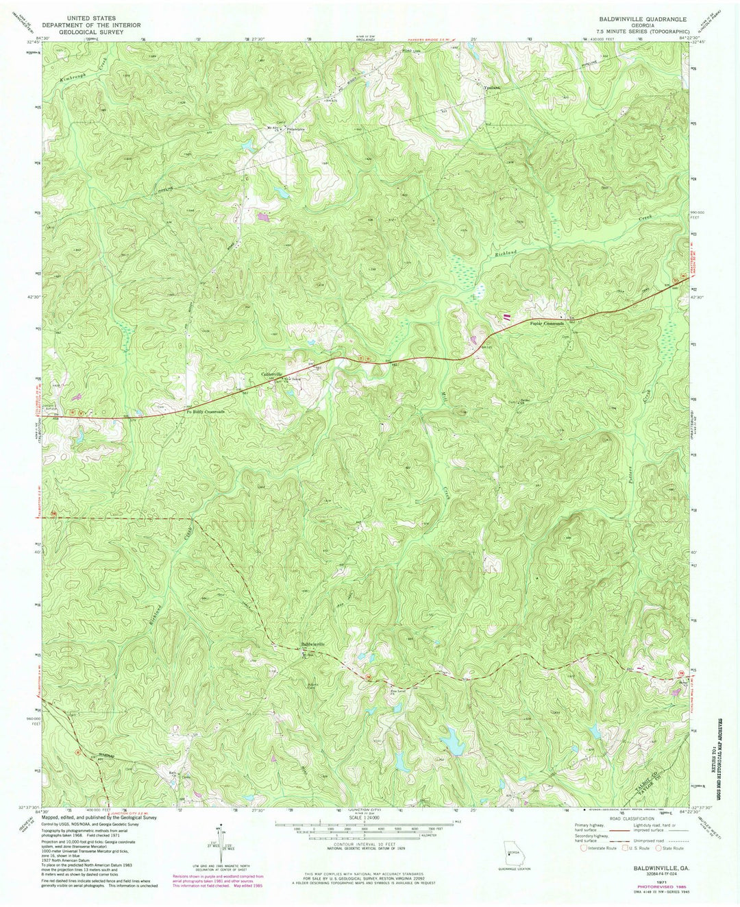1971 Baldwinville, GA - Georgia - USGS Topographic Map