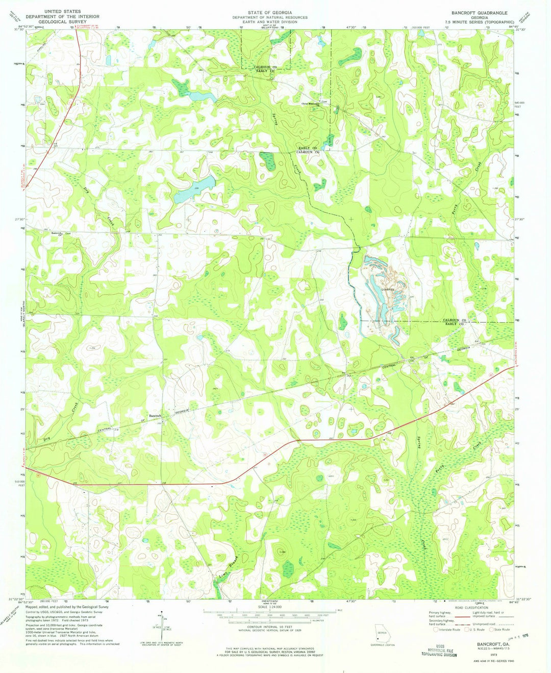 1973 Bancroft, GA - Georgia - USGS Topographic Map