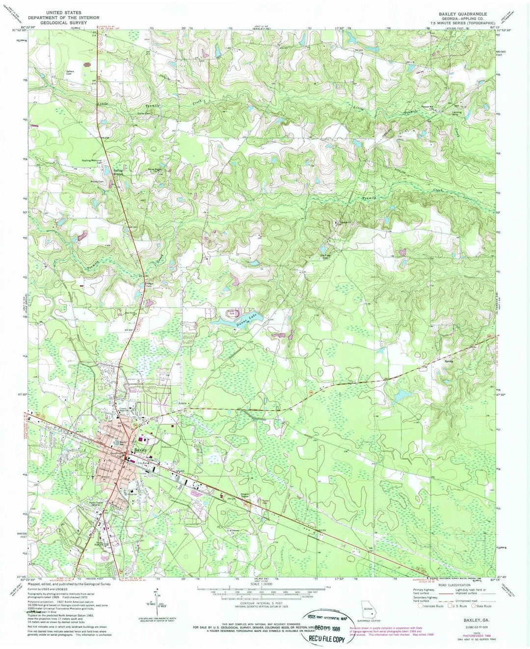 1970 Baxley, GA - Georgia - USGS Topographic Map v2