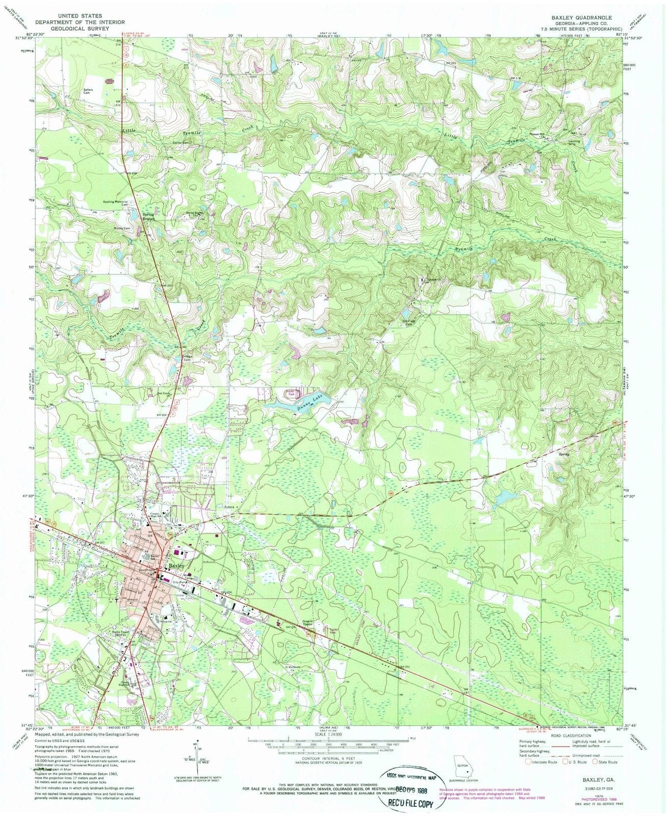1970 Baxley, GA - Georgia - USGS Topographic Map v2