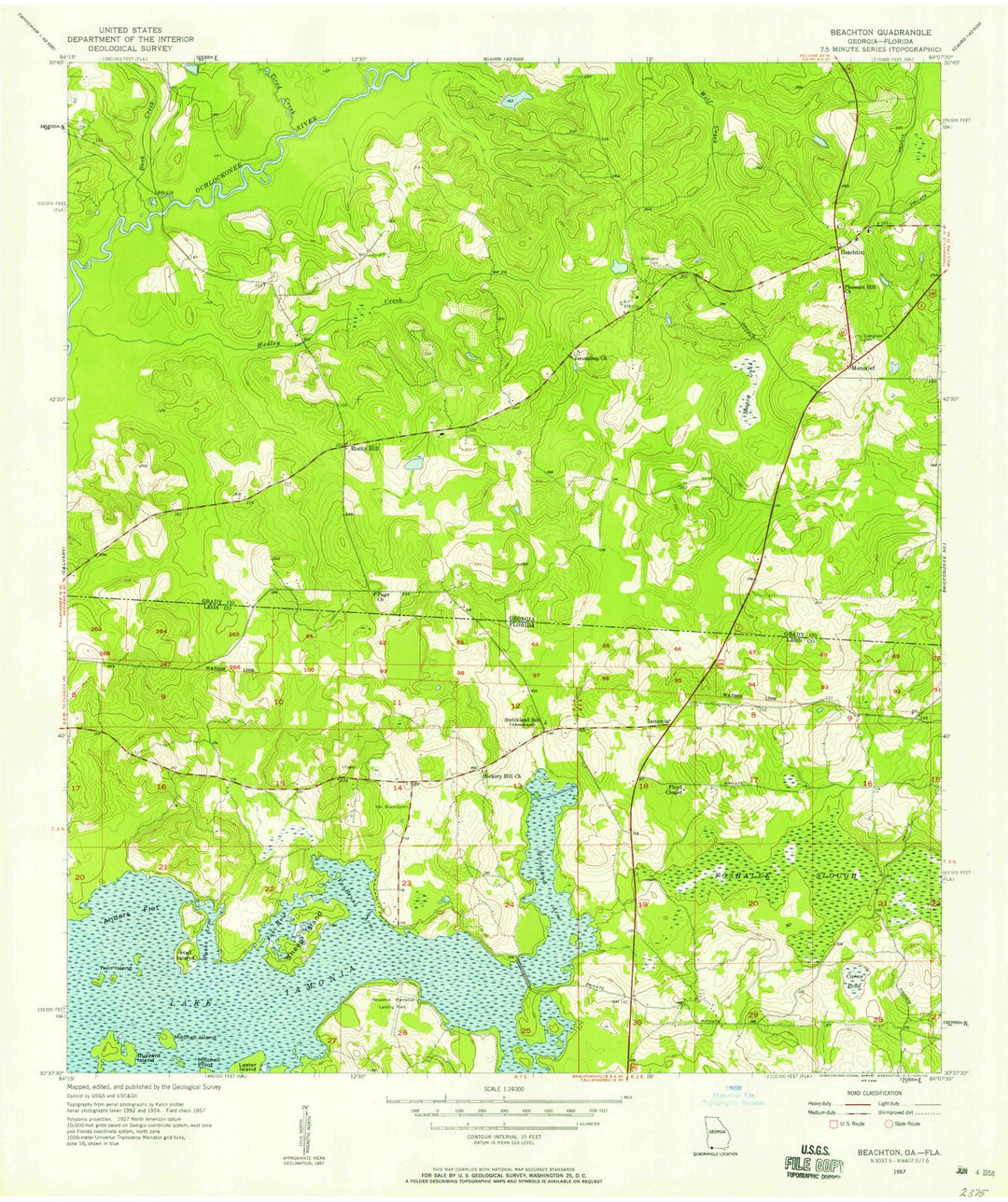 1957 Beachton, GA - Georgia - USGS Topographic Map