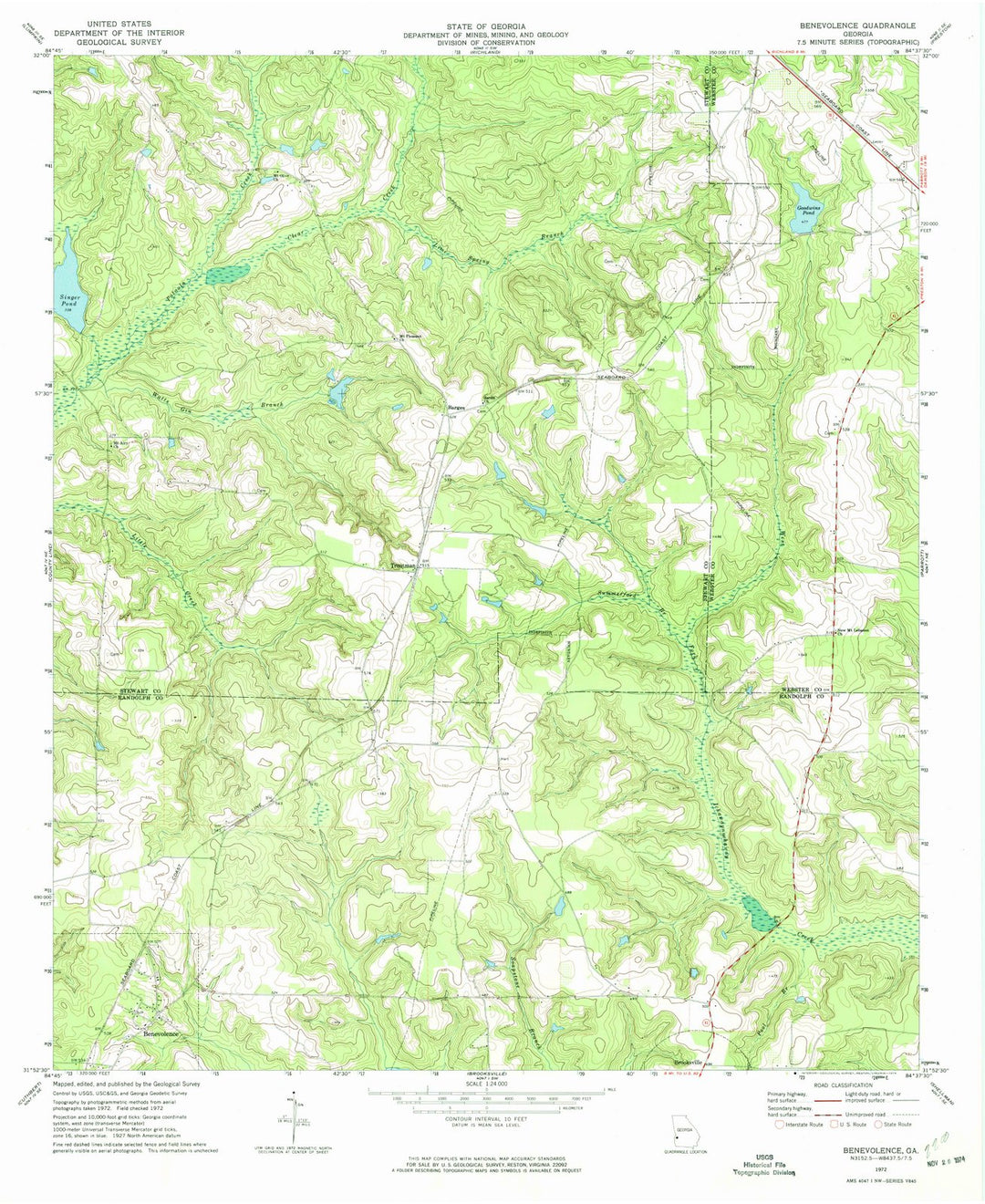 1972 Benevolence, GA - Georgia - USGS Topographic Map