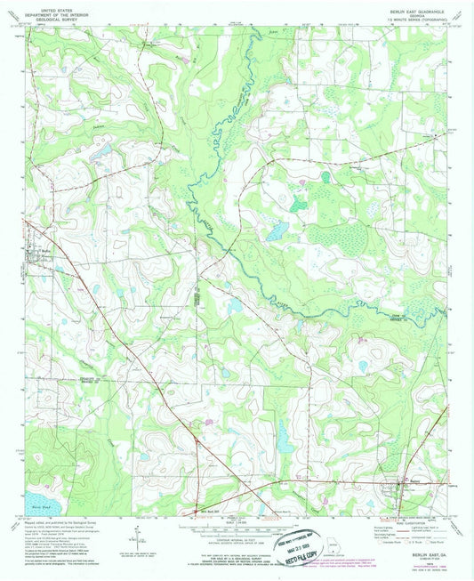 1974 Berlin East, GA - Georgia - USGS Topographic Map