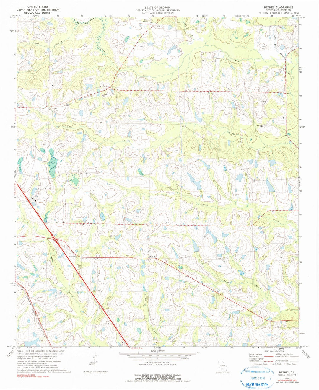 1973 Bethel, GA - Georgia - USGS Topographic Map