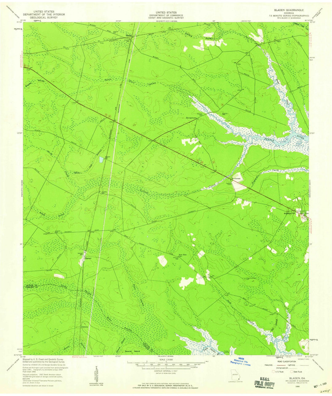 1956 Bladen, GA - Georgia - USGS Topographic Map