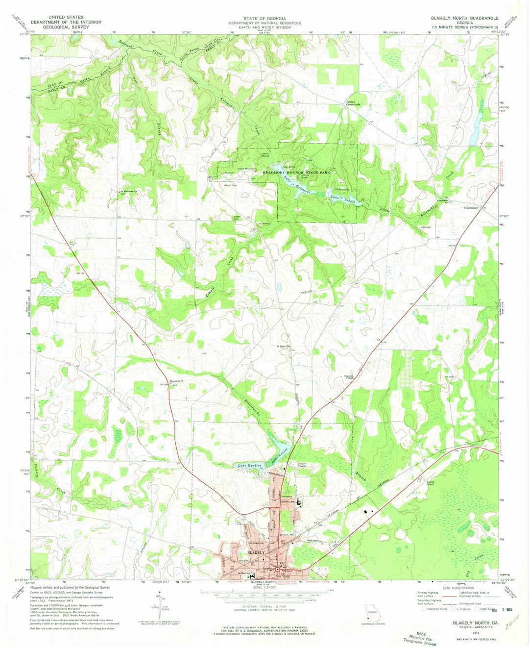 1973 Blakely North, GA - Georgia - USGS Topographic Map