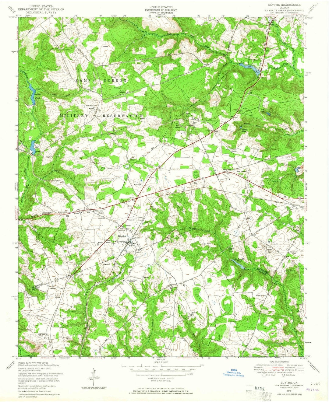 1948 Blythe, GA - Georgia - USGS Topographic Map
