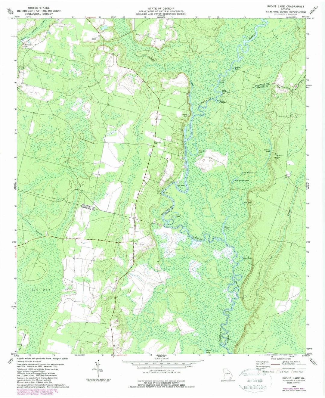1978 Boons Lake, GA - Georgia - USGS Topographic Map