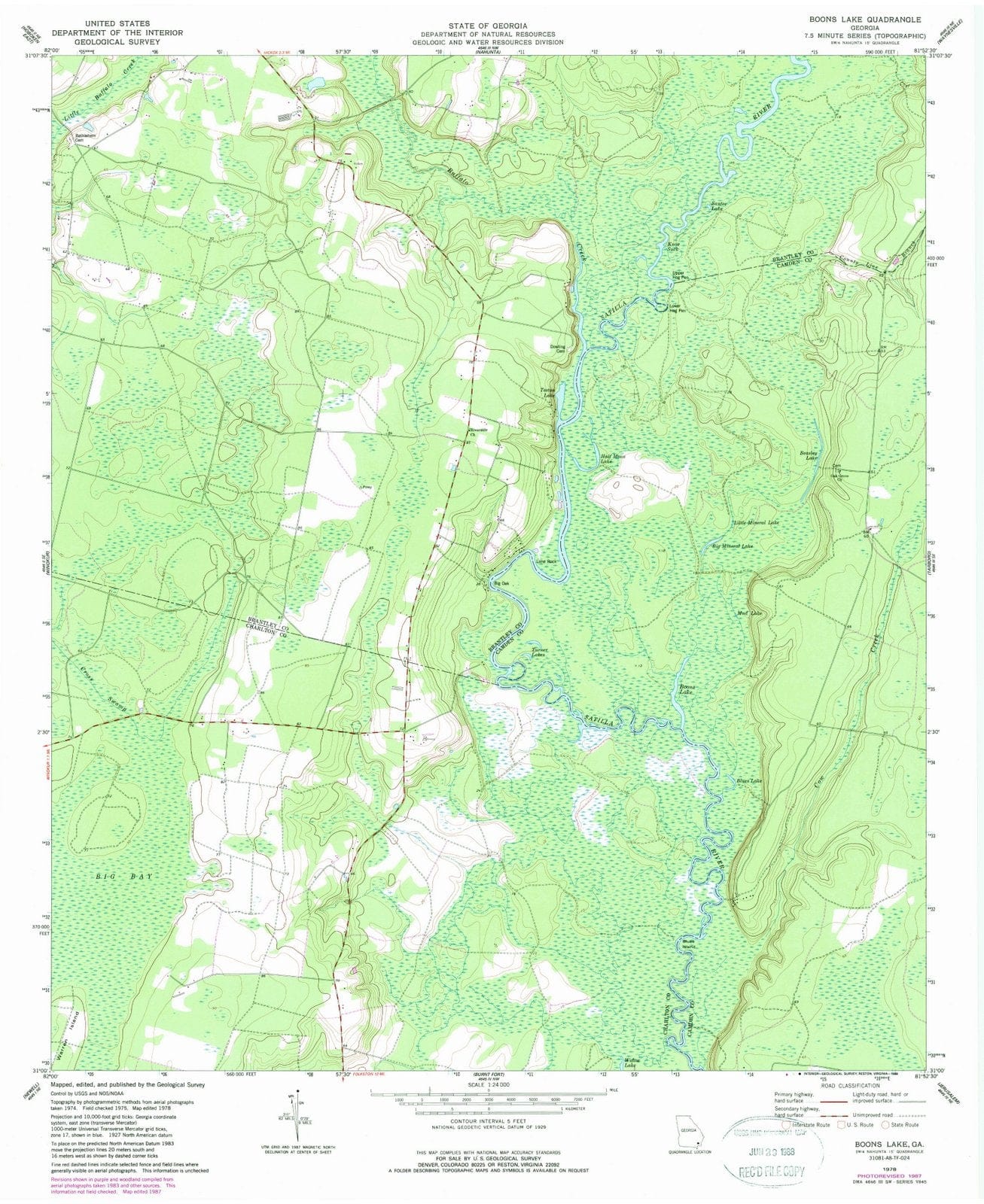 1978 Boons Lake, GA - Georgia - USGS Topographic Map