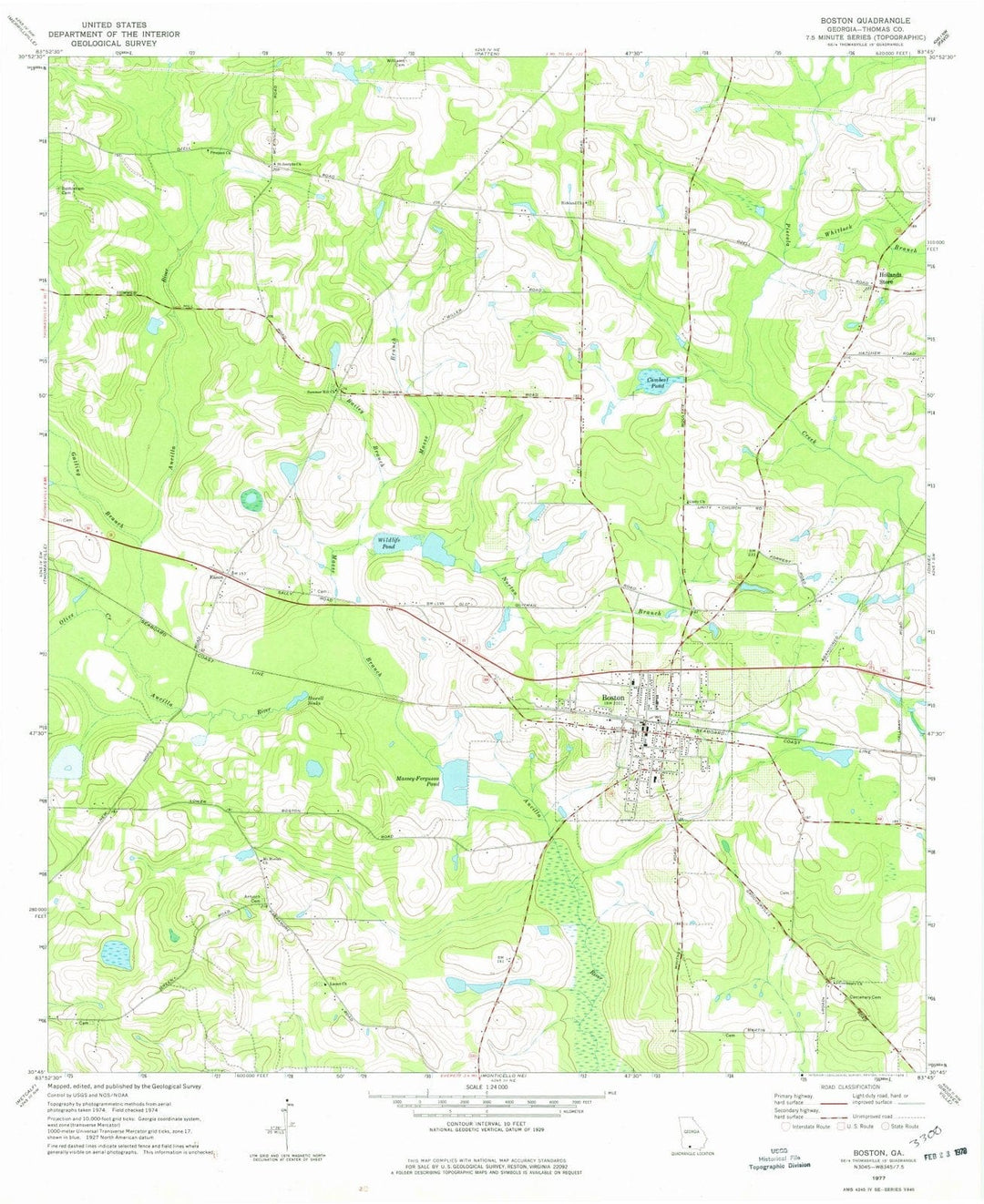 1977 Boston, GA - Georgia - USGS Topographic Map