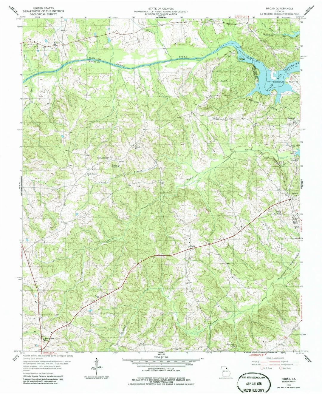 1955 Broad, GA - Georgia - USGS Topographic Map