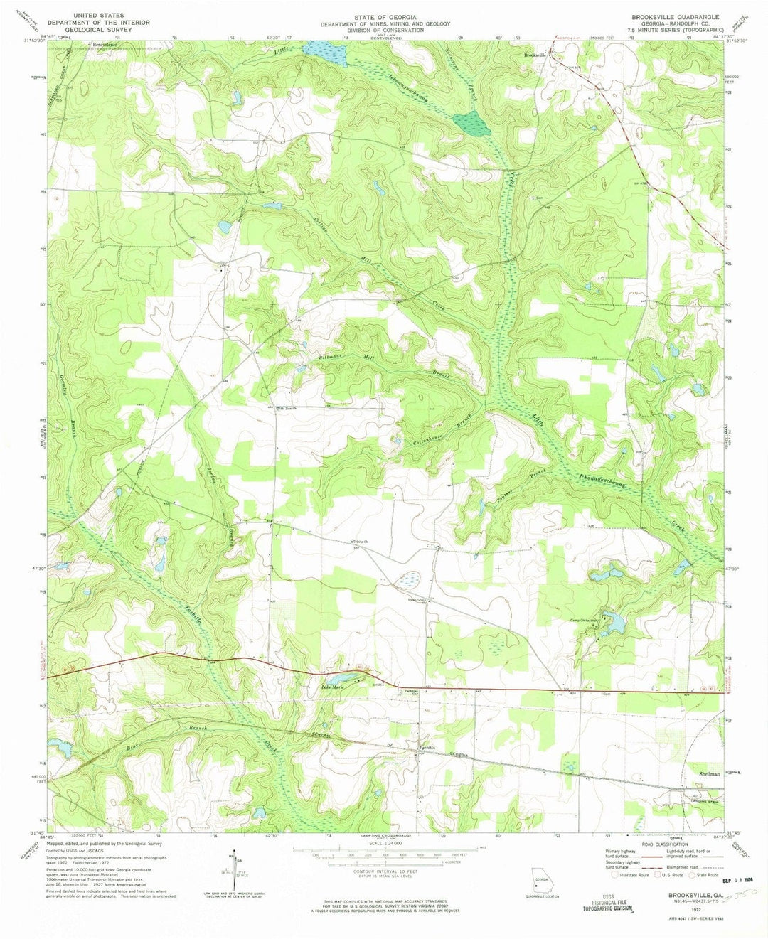 1972 Brooksville, GA - Georgia - USGS Topographic Map