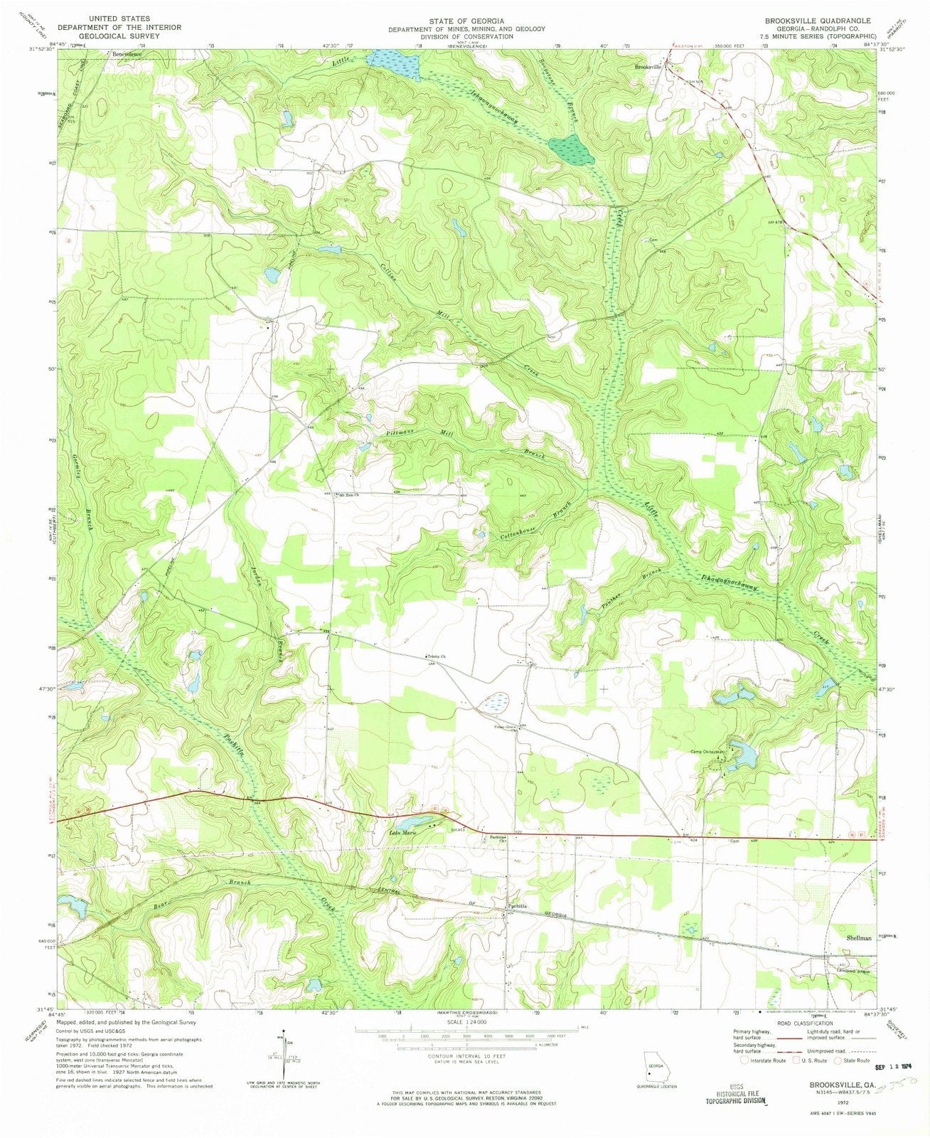 1972 Brooksville, GA - Georgia - USGS Topographic Map
