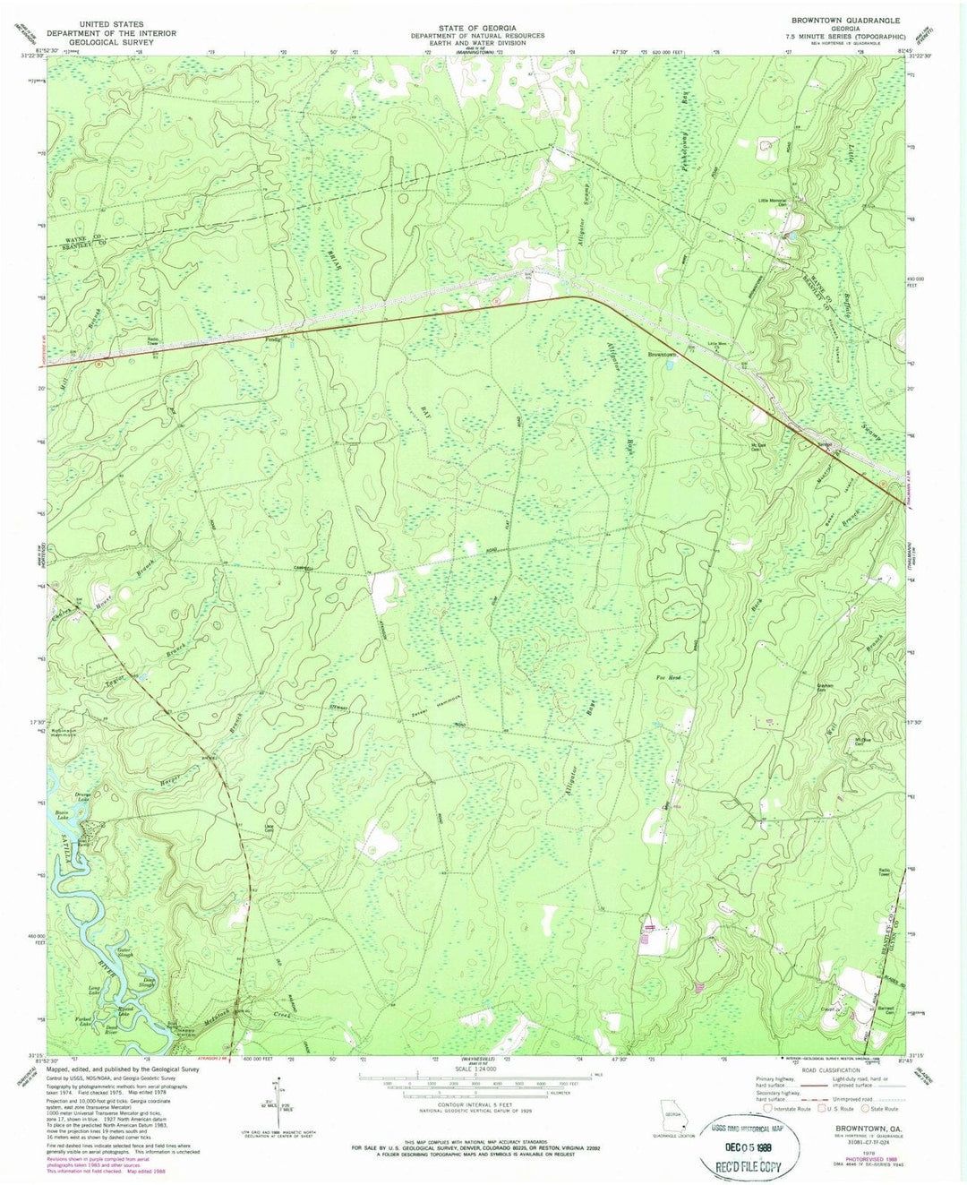 1978 Browntown, GA - Georgia - USGS Topographic Map