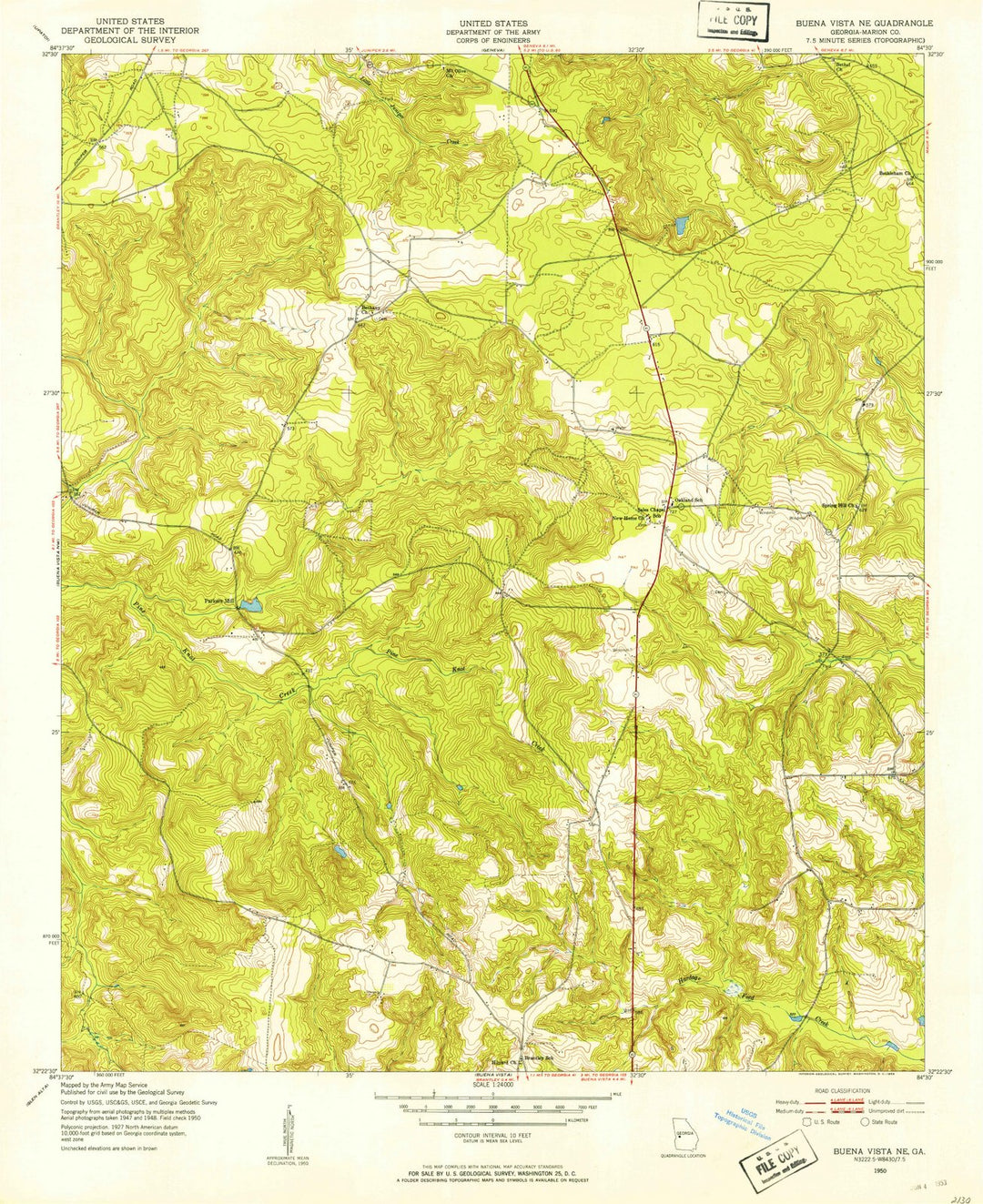1950 Buena Vista, GA - Georgia - USGS Topographic Map