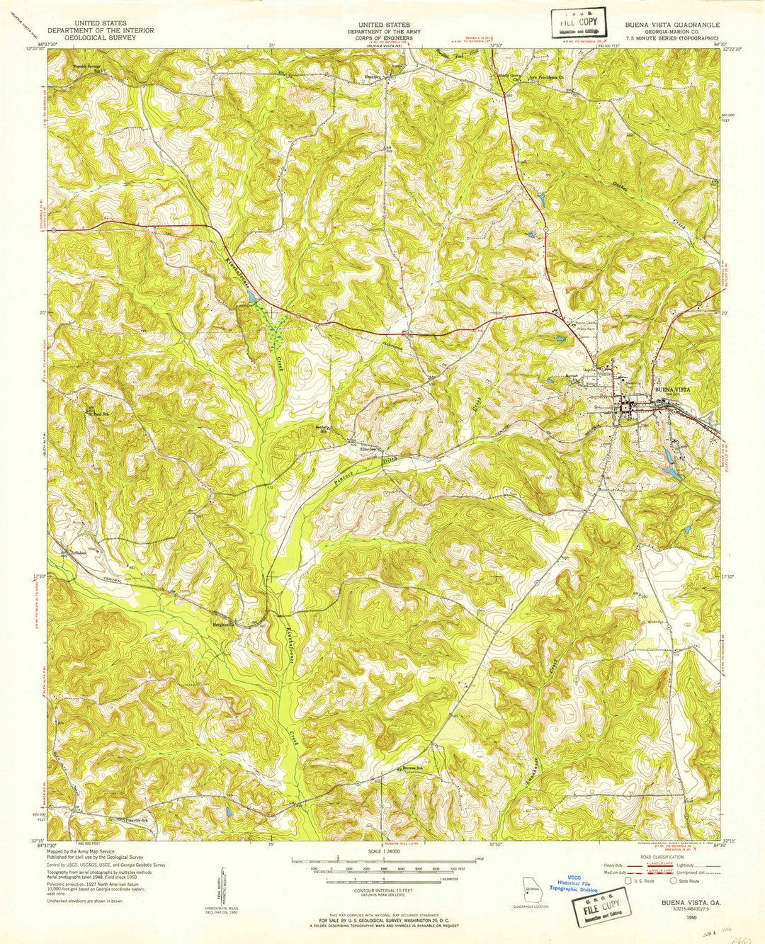 1950 Buena Vista, GA - Georgia - USGS Topographic Map v2