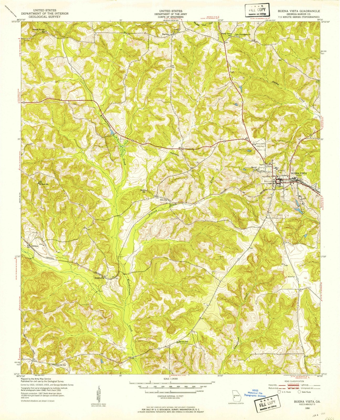1950 Buena Vista, GA - Georgia - USGS Topographic Map v2