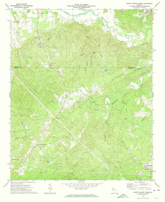 1972 Burnt Hickory Ridge, GA - Georgia - USGS Topographic Map