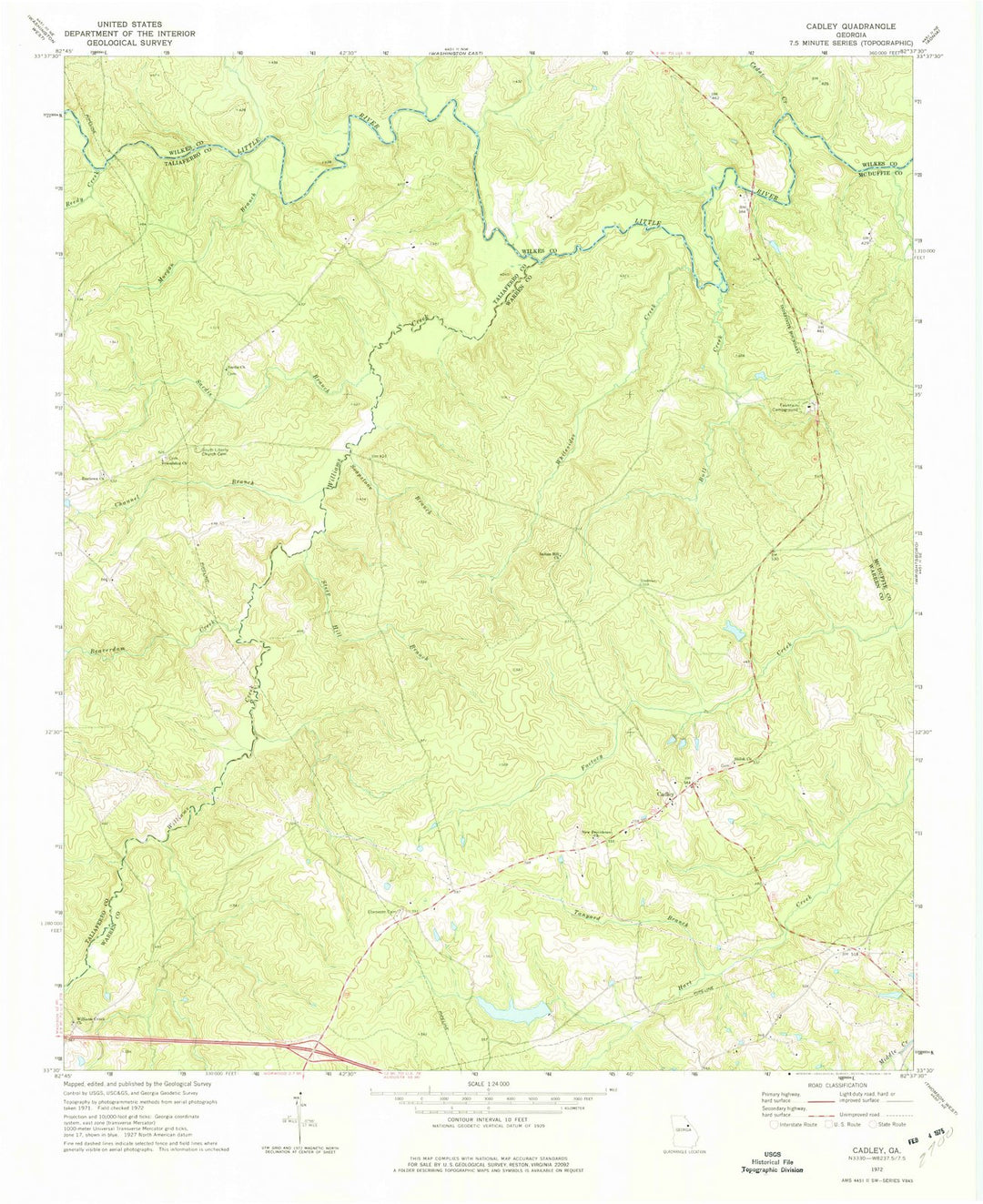 1972 Cadley, GA - Georgia - USGS Topographic Map