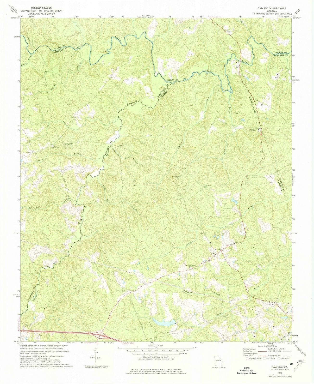 1972 Cadley, GA - Georgia - USGS Topographic Map