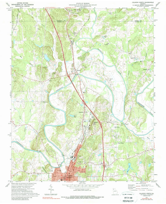 1972 Calhoun, GA - Georgia - USGS Topographic Map