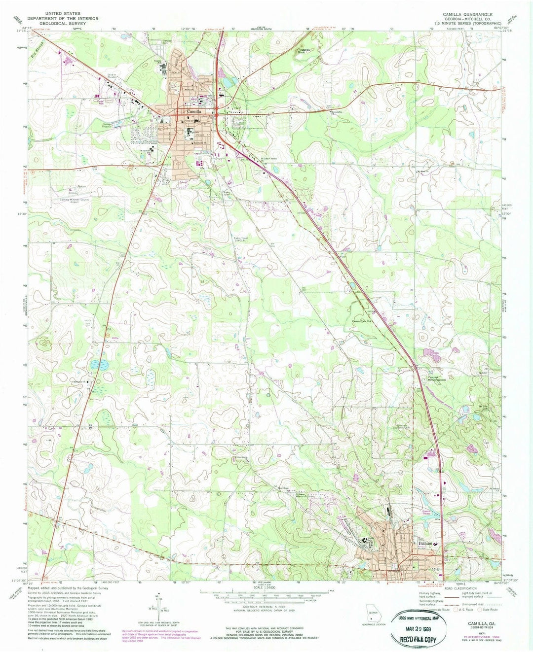 1971 Camilla, GA - Georgia - USGS Topographic Map