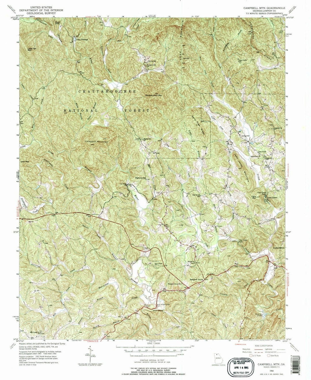 1950 Campbell MTN, GA - Georgia - USGS Topographic Map