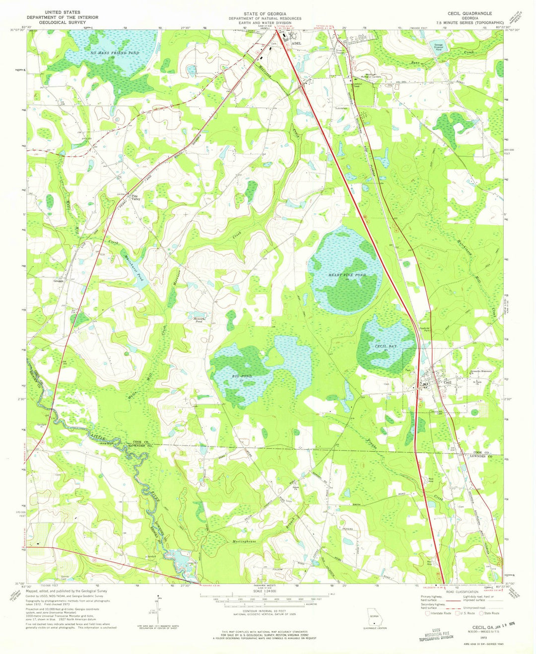 1973 Cecil, GA - Georgia - USGS Topographic Map