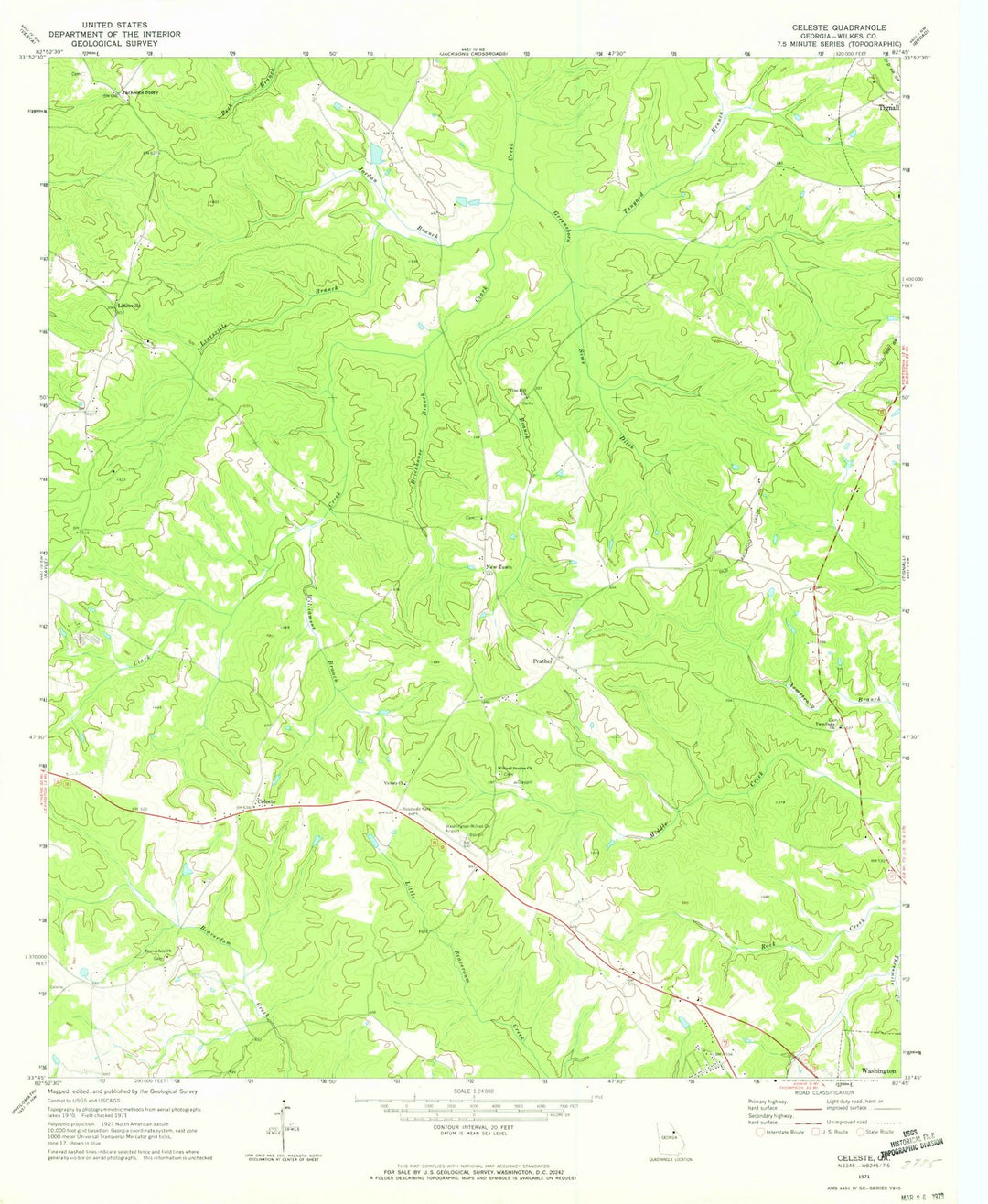 1971 Celeste, GA - Georgia - USGS Topographic Map