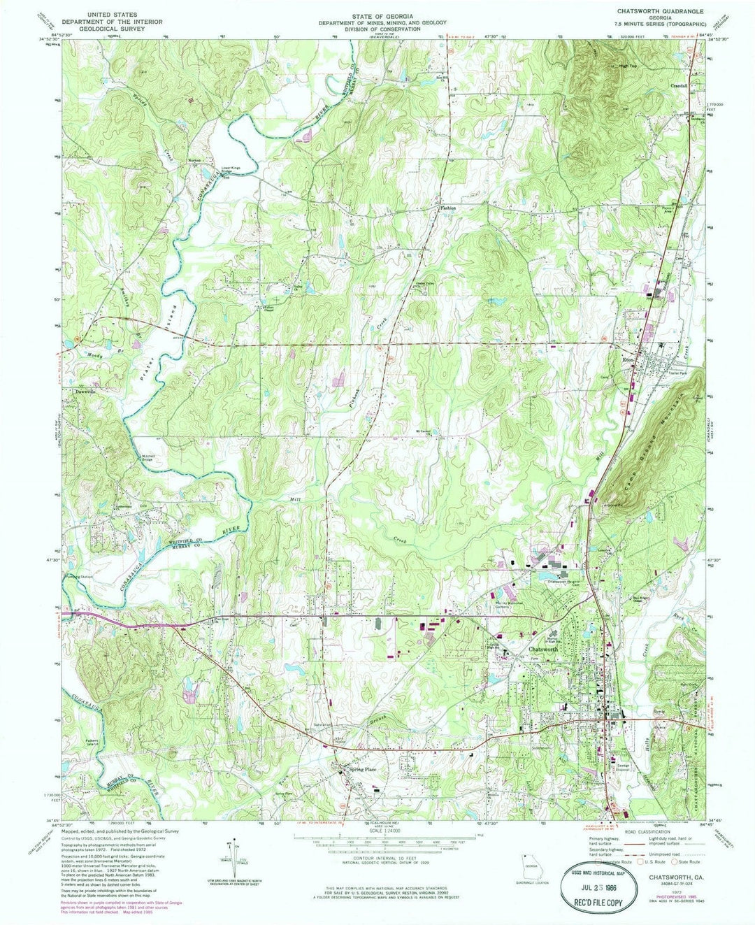 1972 Chatsworth, GA - Georgia - USGS Topographic Map