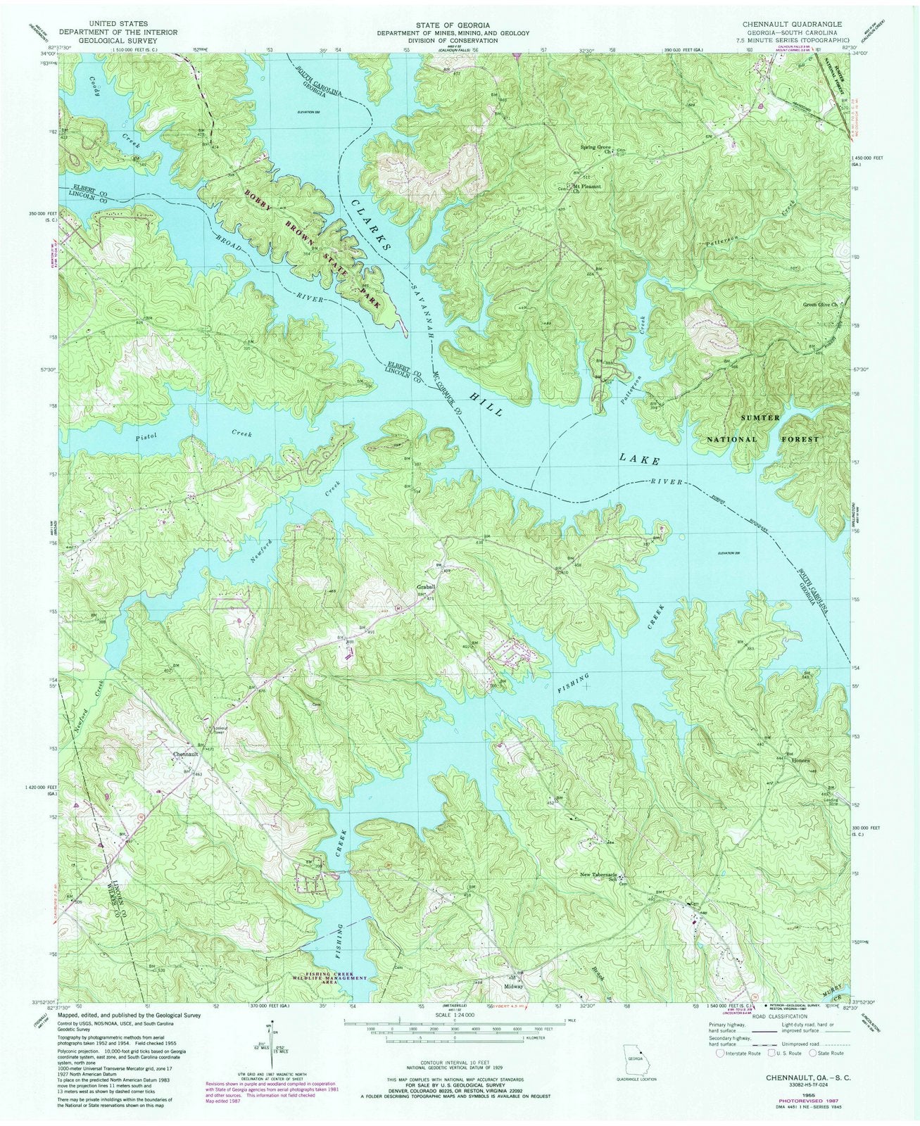 1955 Chennault, GA - Georgia - USGS Topographic Map