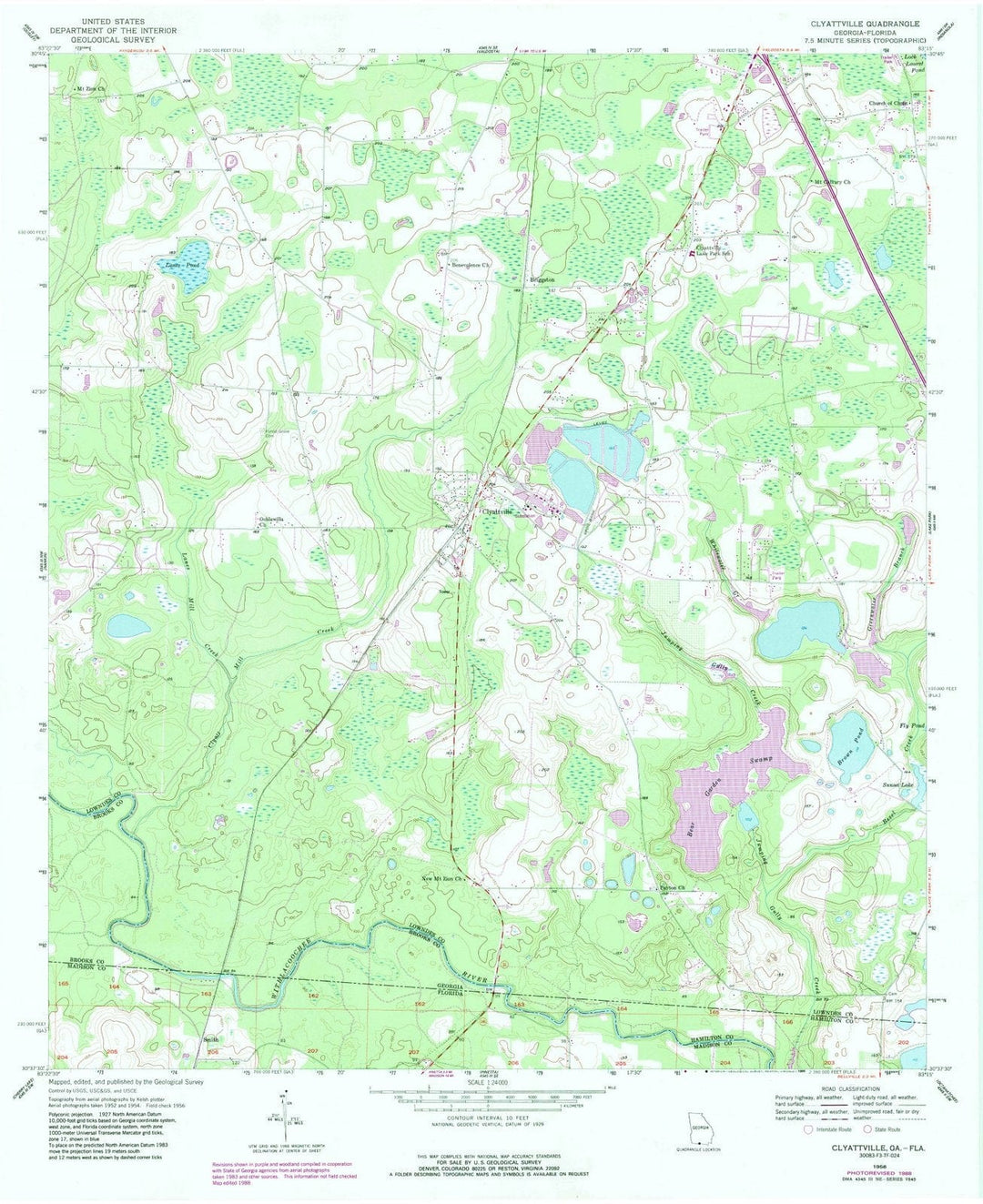 1956 Clyattville, GA - Georgia - USGS Topographic Map