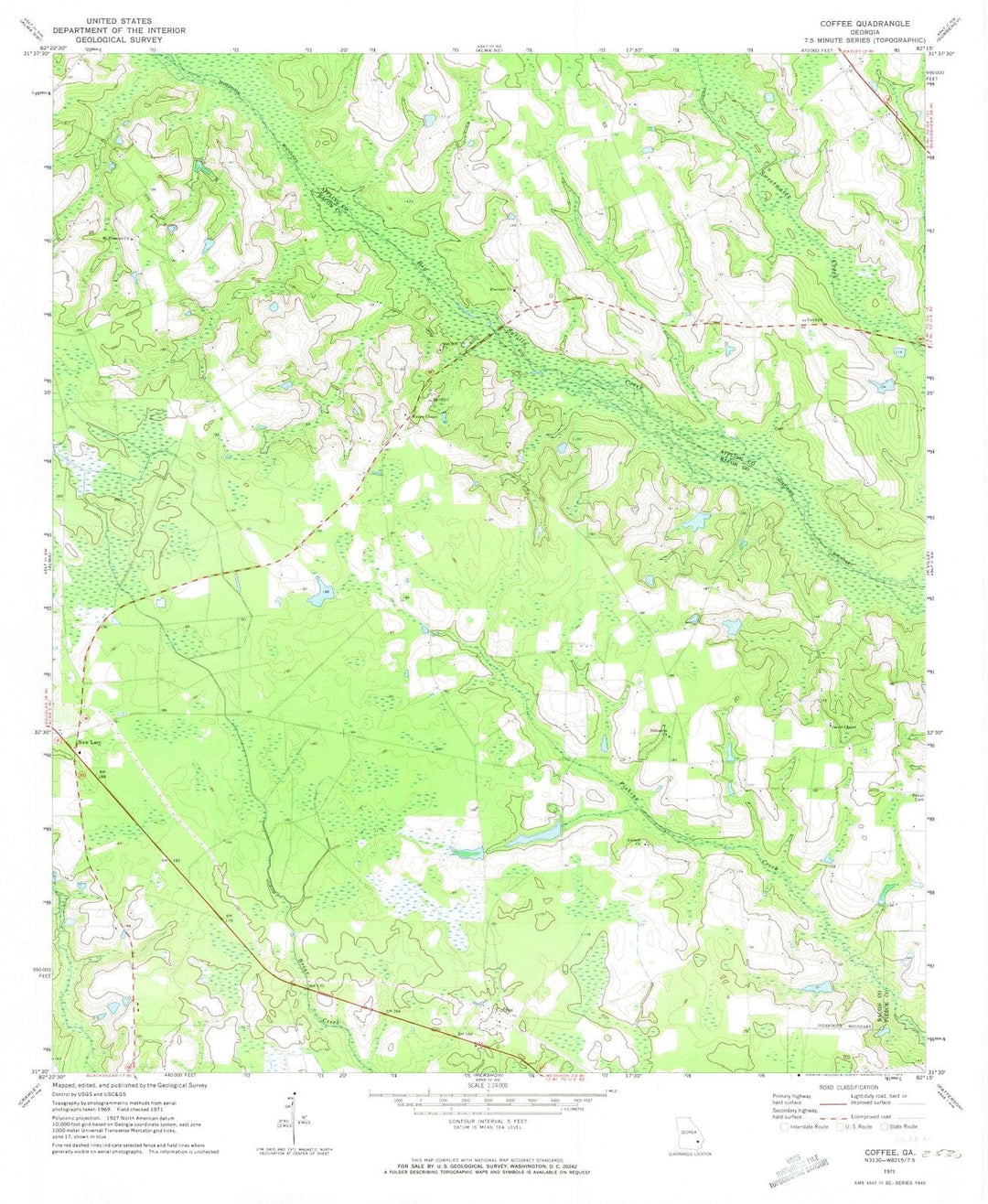 1971 Coffee, GA - Georgia - USGS Topographic Map
