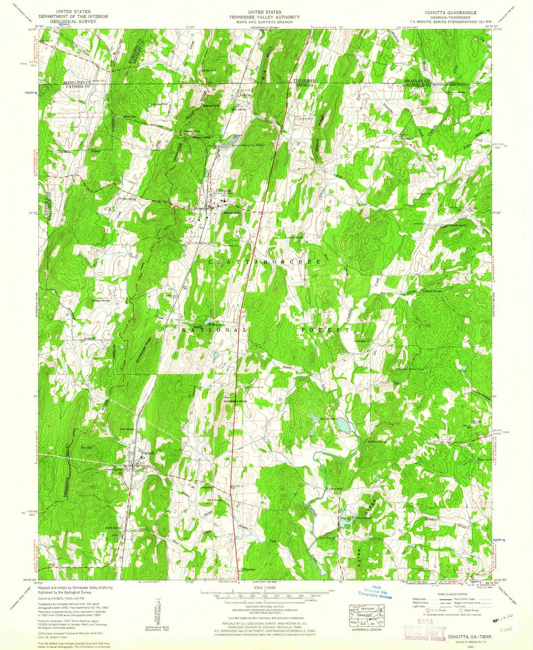 1960 Cohutta, GA - Georgia - USGS Topographic Map