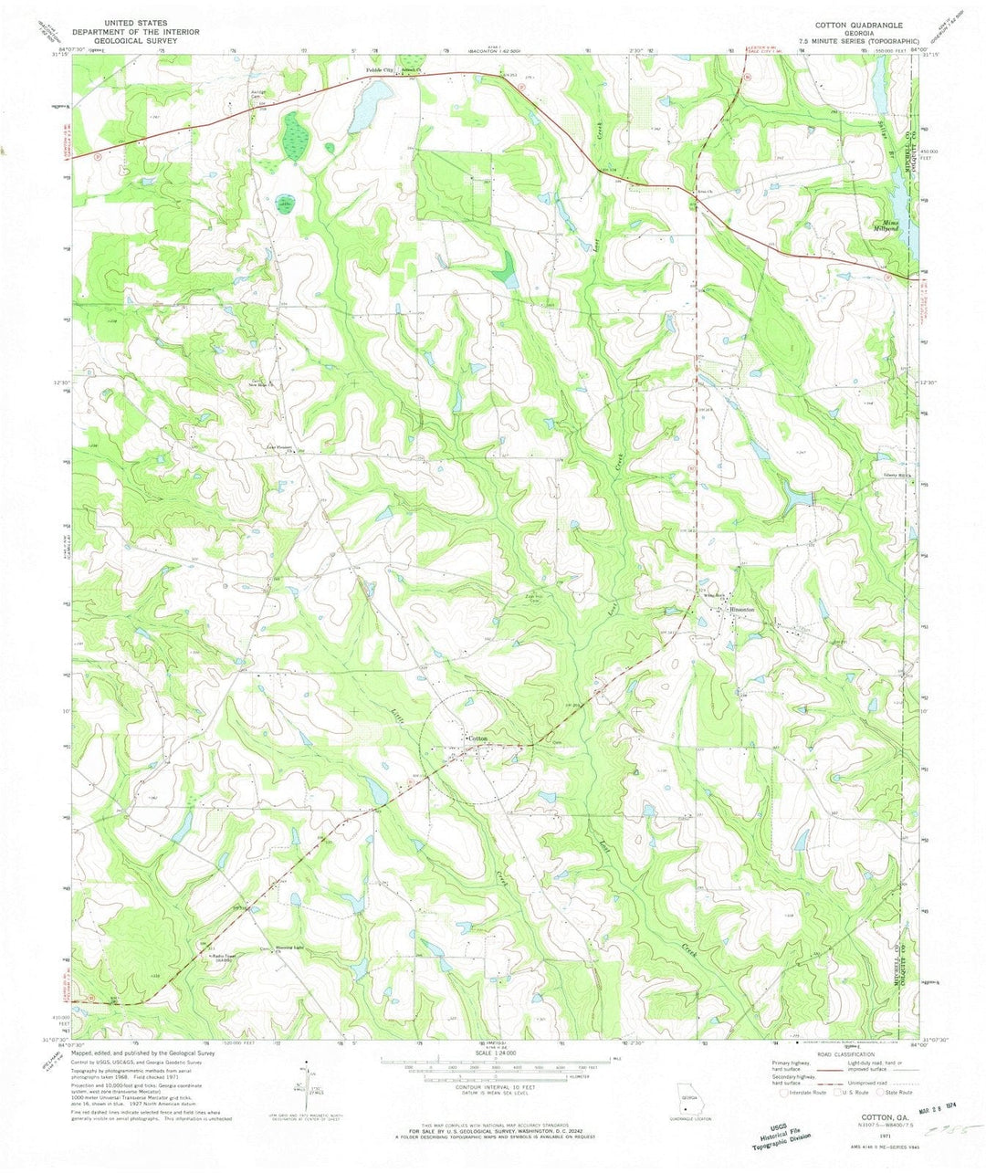 1971 Cotton, GA - Georgia - USGS Topographic Map