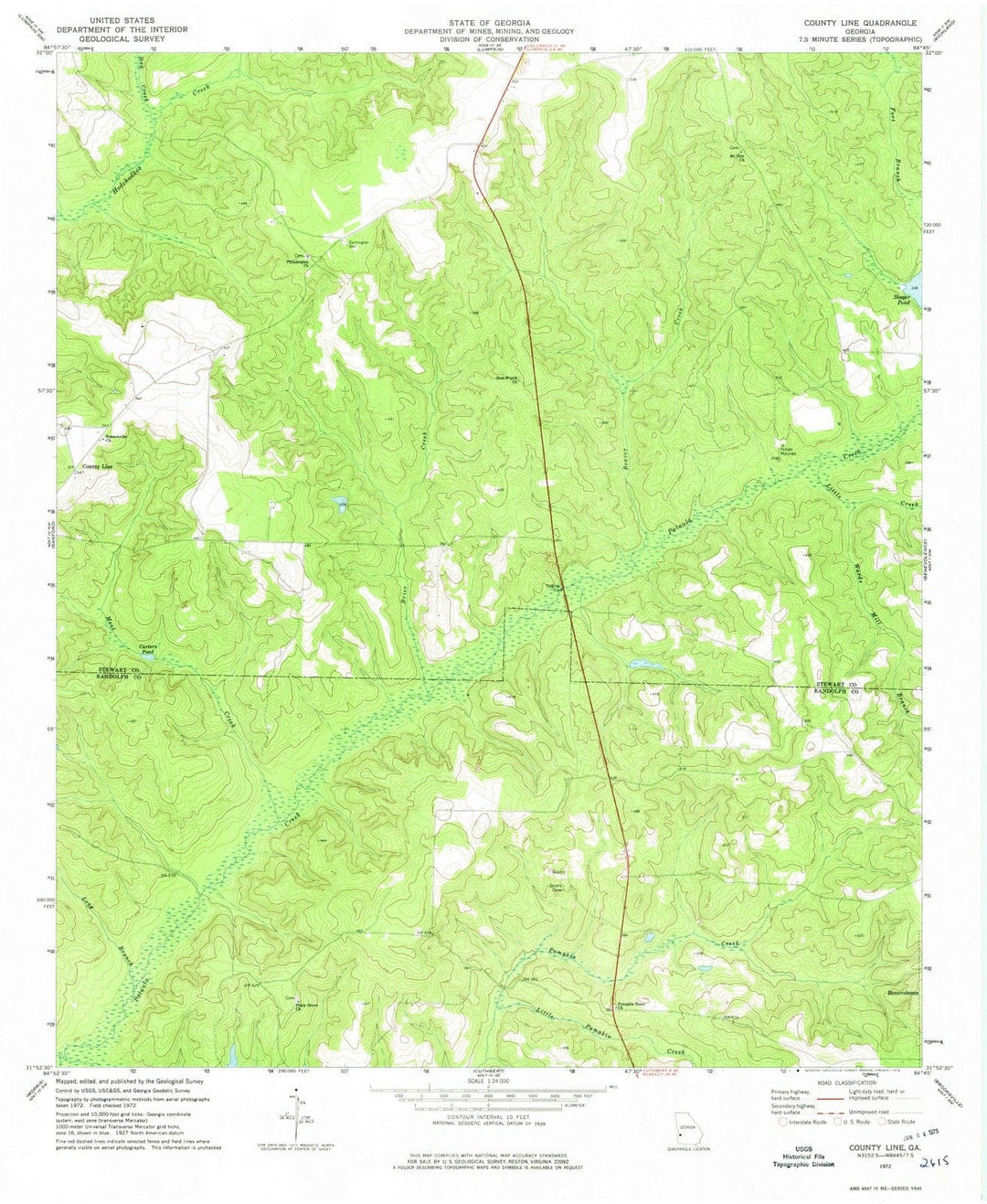 1972 County Line, GA - Georgia - USGS Topographic Map